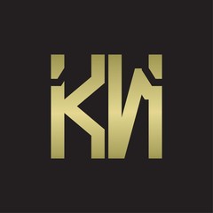 KN Logo with squere shape design template with gold colors