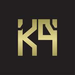 Fototapeta premium KP Logo with squere shape design template with gold colors