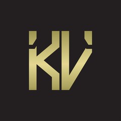 Obraz premium KV Logo with squere shape design template with gold colors