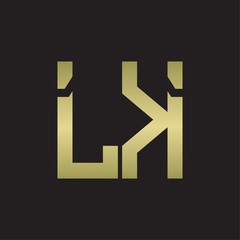 LK Logo with squere shape design template with gold colors