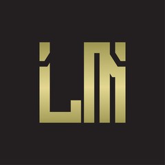 LM Logo with squere shape design template with gold colors