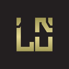 LO Logo with squere shape design template with gold colors