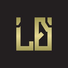LQ Logo with squere shape design template with gold colors