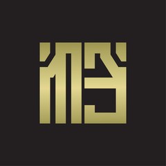 ME Logo with squere shape design template with gold colors