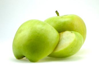 green apples isolated on white background