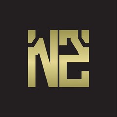 NZ Logo with squere shape design template with gold colors
