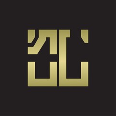 OL Logo with squere shape design template with gold colors