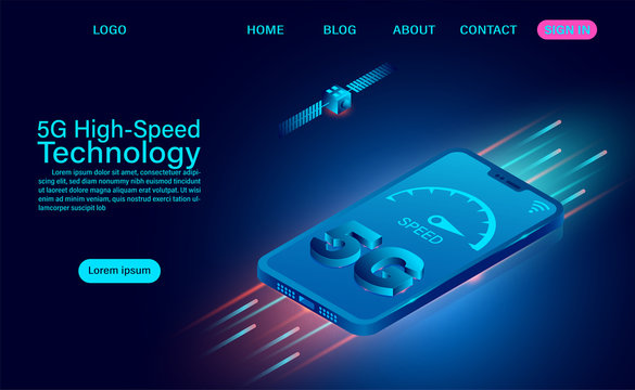 5g High-speed Technology concept. Network Communication Wireless Internet. network connection fastest internet. isometric flat design vector illustration