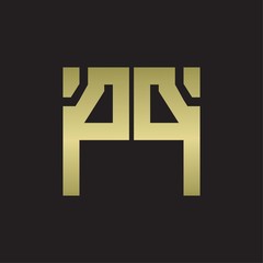 PP Logo with squere shape design template with gold colors