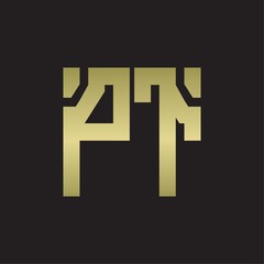 PT Logo with squere shape design template with gold colors