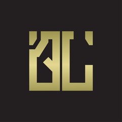 QL Logo with squere shape design template with gold colors