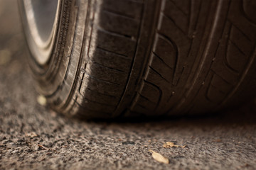 Obraz premium low profile car tire close up