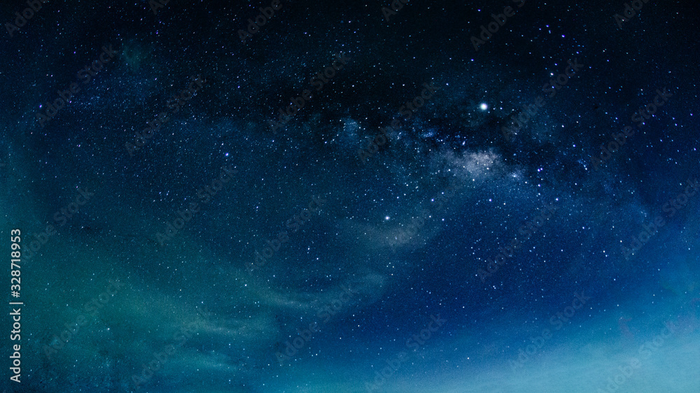 Wall mural milky way galaxy with stars and space in the universe background at thailand