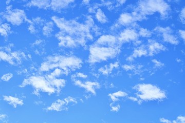 Beautiful Blue Sky with Fluffy White Clouds