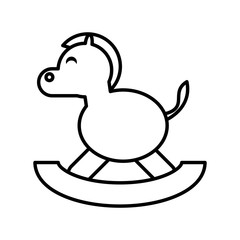 toy wood horse on white background, baby toys