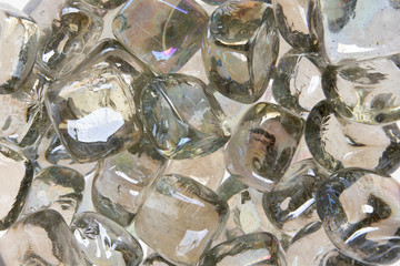 colored glass gems and polished stones