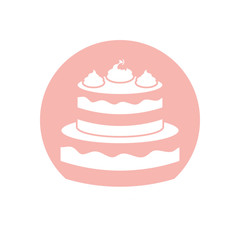Isolated sweet cake silhouette style icon vector design