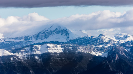 View of a winter landscape in the Drôme Provençale near Dieulefit