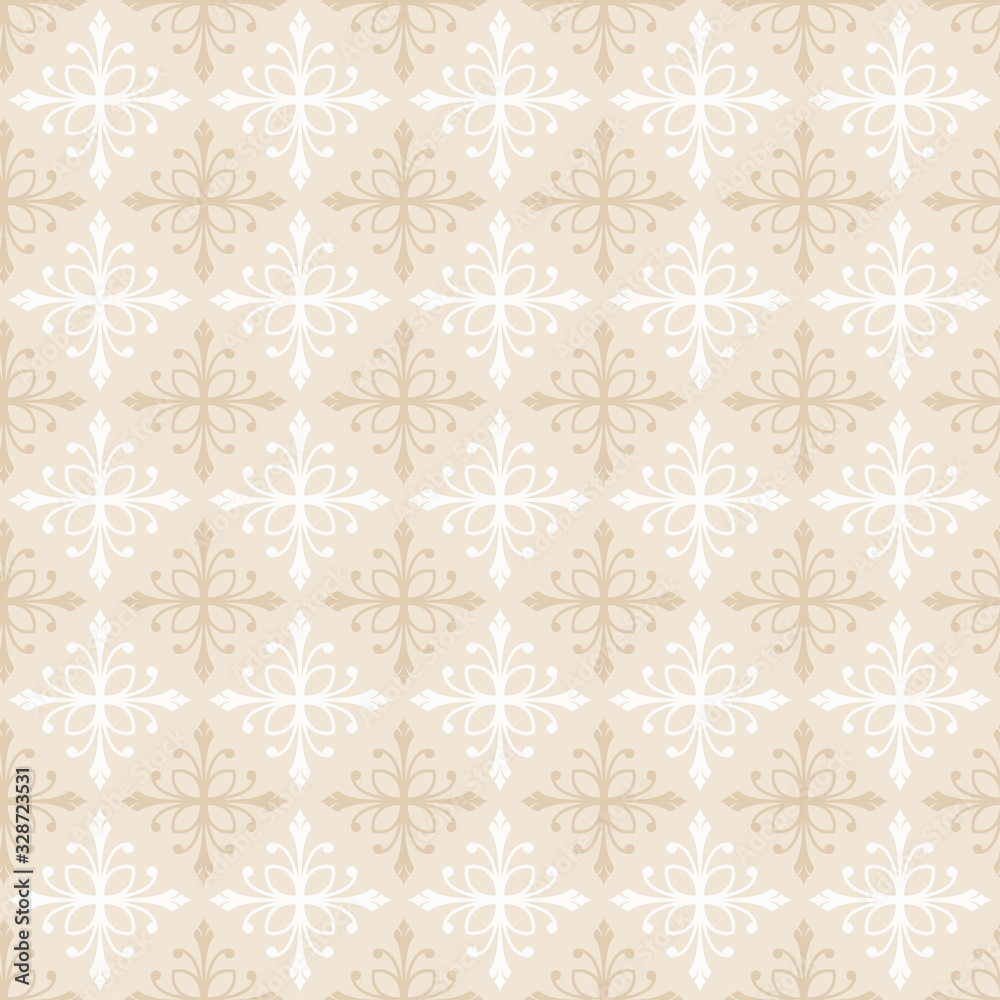 Wall mural beige background decorative seamless pattern for your design vector graphics