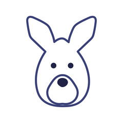 Cute kangaroo cartoon line style icon vector design