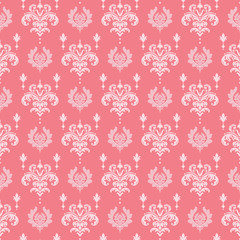 vintage floral pattern on pink background seamless Wallpaper vector graphics