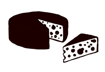 A slice of Dutch cheese. Vector drawing