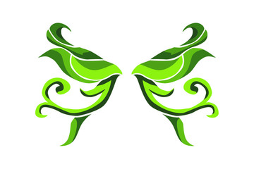 Green flora ornament wing decoration