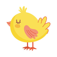 cute little chicken bird animal farm icon