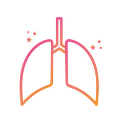 Isolated lungs gradient style icon vector design