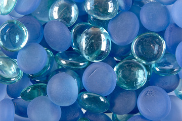 colored glass gems and polished stones