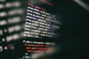 Web programming functions on laptop on laptop. IT business. Python code computer screen. Mobile application design Concept.