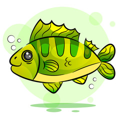 Perch Vector On White Background . Vector Logo.