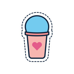 mug with heart line fill style icon vector design