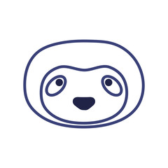 Cute sloth cartoon line style icon vector design