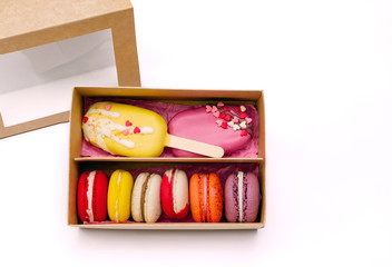 macaroni dessert, sweet and colorful french macaroni