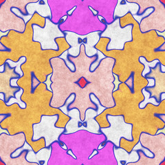 Fototapeta premium Kaleidoscopic art- geometry seamless ornate. Digital 2D illustr