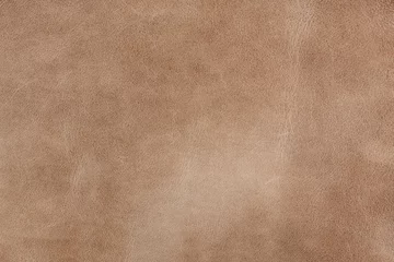 Deurstickers Old light brown smooth natural leather in small grain textured background © Dmitrii
