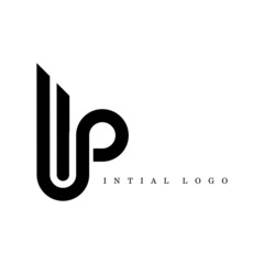WP initial logo in line concept.