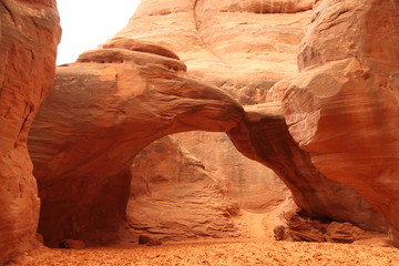 Fototapeta na wymiar Sand Dune Arch viewed from Sand Dune Arch Trail in Arches National Park, Utah