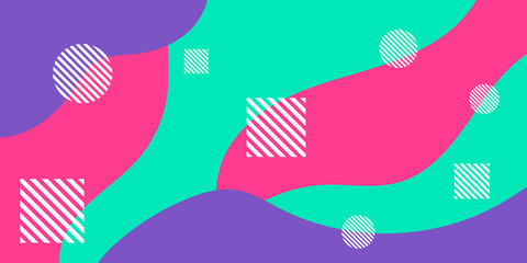 Liquid wave memphis abstract background with purple white pink tosca color