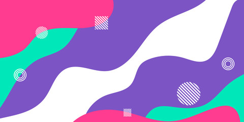 Wave Liquid Memphis Presentation Background. Vector illustration design for presentation, banner, cover, web, flyer, card, poster, wallpaper, texture, slide, magazine, and powerpoint. 