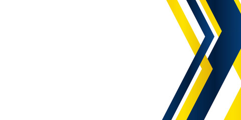 Modern White Blue Yellow Background with arrow and copy space