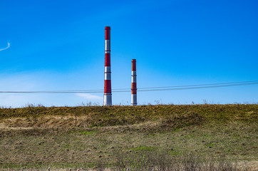 Fototapeta na wymiar Combined heat and power station, Izhevsk, Russia