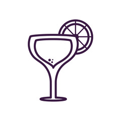 Isolated drink cup with lemon line style icon vector design