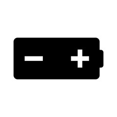 battery icon. simple black flat vector stock image eps10. isolated on white background