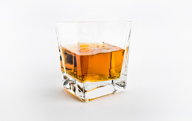 Whiskey on white background