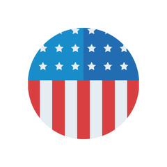 usa flag circle fill style icon vector design
