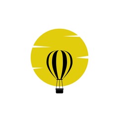 Fototapeta premium Hot air balloon flying icon isolated on white background