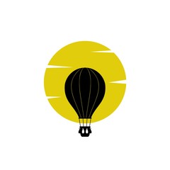 Fototapeta premium Hot air balloon flying icon isolated on white background