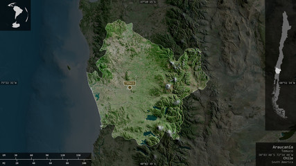 Araucanía, Chile - composition. Satellite